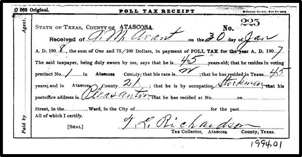 poll tax receipt